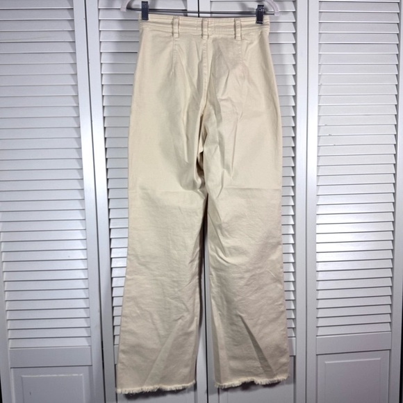 Marine Layer Bridget Full Length Raw Edge Pant in Cream Size 4 - Picture 9 of 10